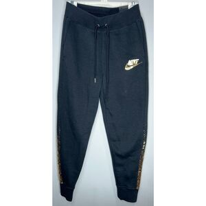 Nike black and gold jogger sweat pants size small
